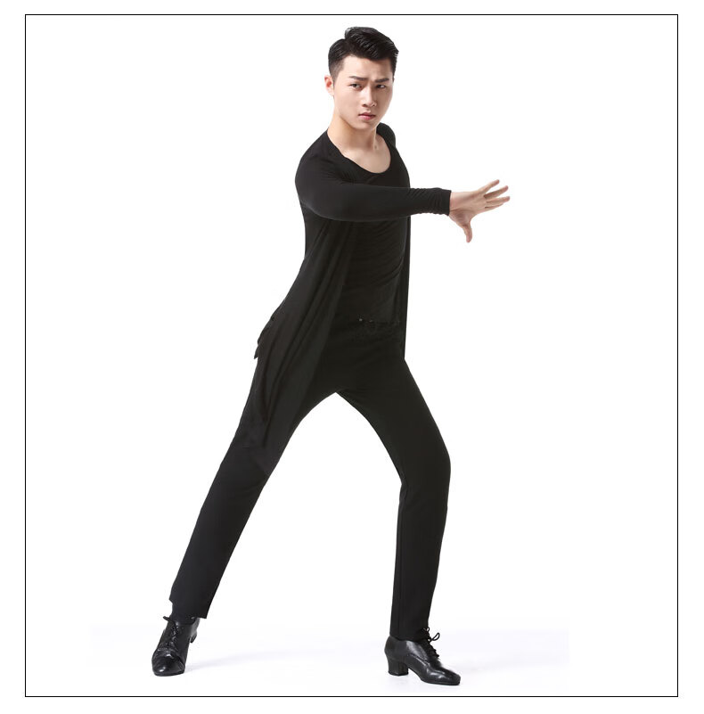 essui&co 舞蹈服跳舞交谊舞服装上衣演出服拉丁舞练功服套舞服 男士两