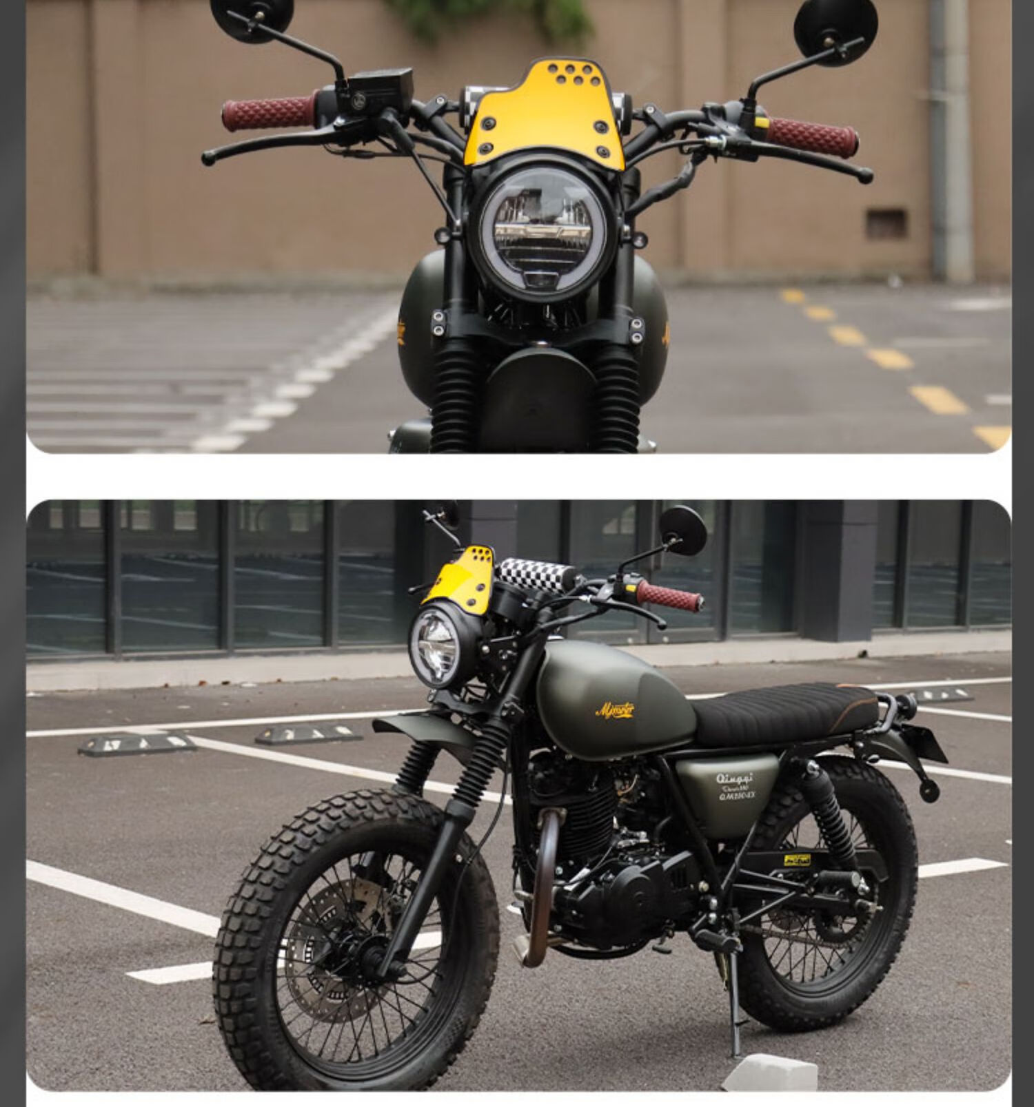 适用轻骑大脚怪专用复古改装配件挡泥支架 侧边盖 风挡坐垫后视镜 大