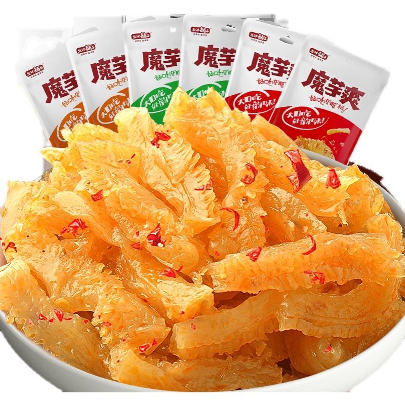 盐津铺子魔芋爽素毛肚麻辣味酸辣味魔芋丝独立小包装休闲零食酸辣味1