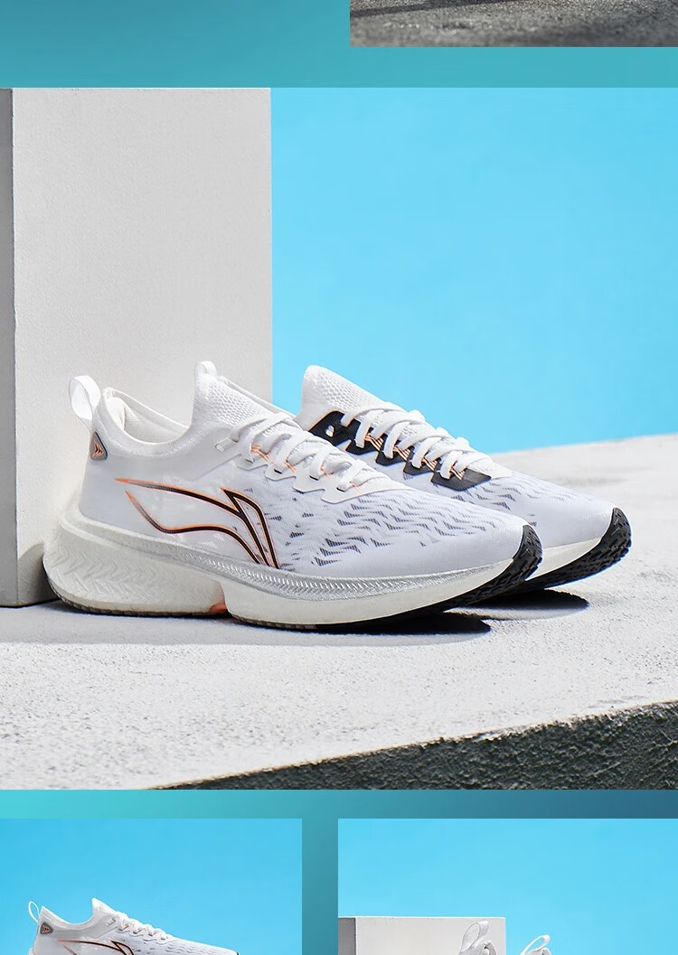 李宁竞速跑鞋新款飞电discovery男子一体织回弹稳定支竞速跑鞋 黑色