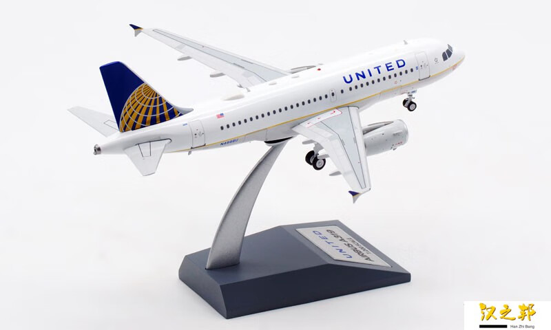 美国联合航空1比200飞机模型合金材质空客a319n4888u