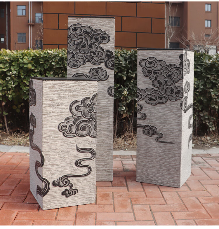 檬施佐祥云展示柱新中式大号落地中国风装饰摆件底座客厅拴马桩大工艺