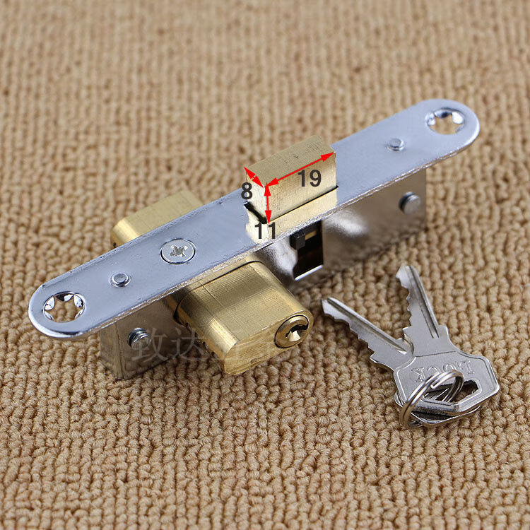 玻璃门锁铝门框锁推拉门锁554铝合金门锁有框玻璃门锁快餐店门锁插芯