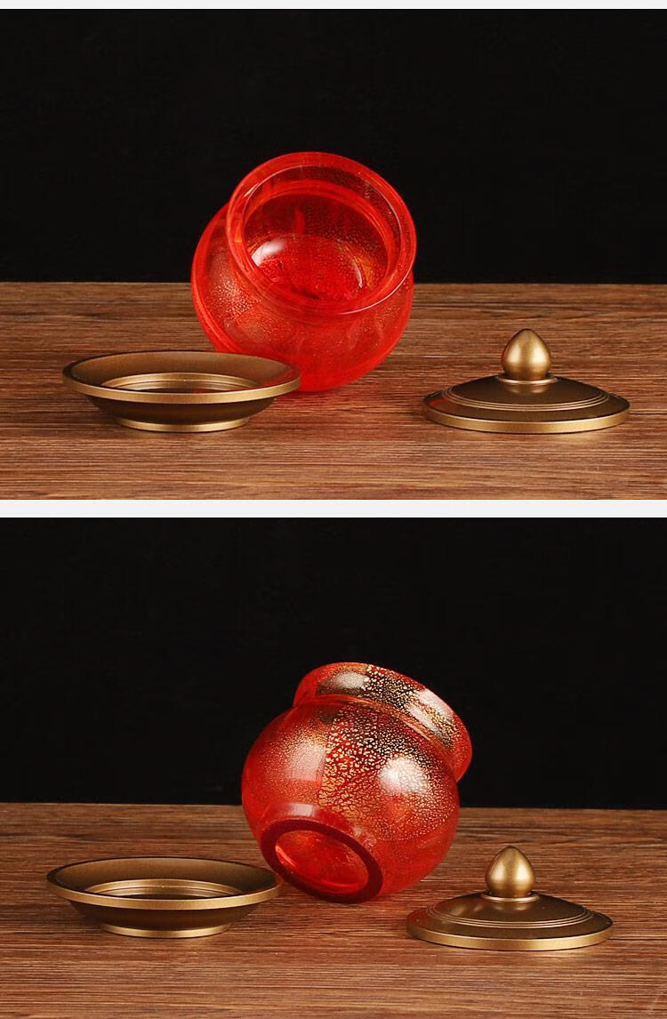 台湾星空琉璃供水杯供杯纯铜供佛杯家用净水杯供佛水杯莲花圣水杯星空