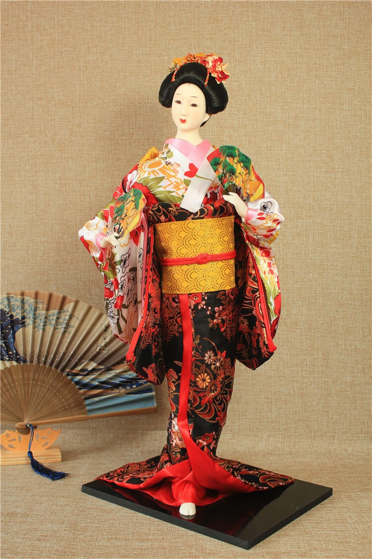 林中鸟 日本艺妓人偶玩偶公仔22寸人形绢人和服娃娃日式工艺品摆件