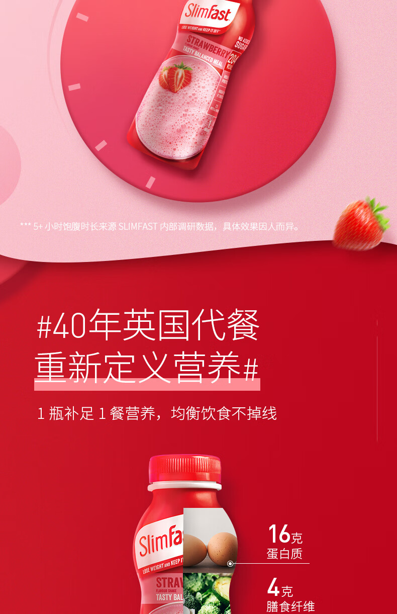 礼品】slimfast英国进口代餐奶昔饮料多口味325ml*6瓶即食膳食饮品