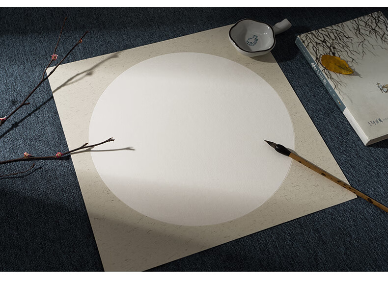 麒柠加厚宣纸卡纸熟宣工笔画美术绘画圆形镜片空白软卡毛笔书法书画