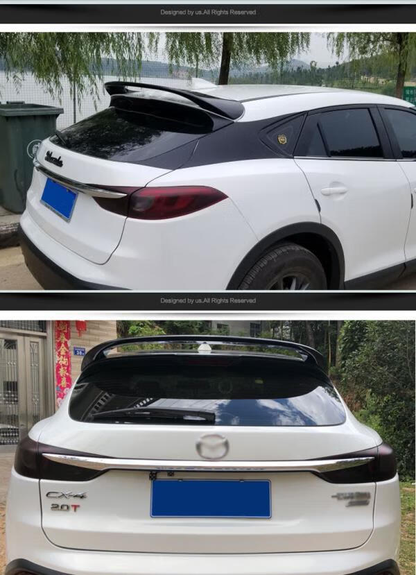 适用马自达cx4尾翼1618款cx4改装顶翼免打孔运动款碳纤纹定风翼魂动红