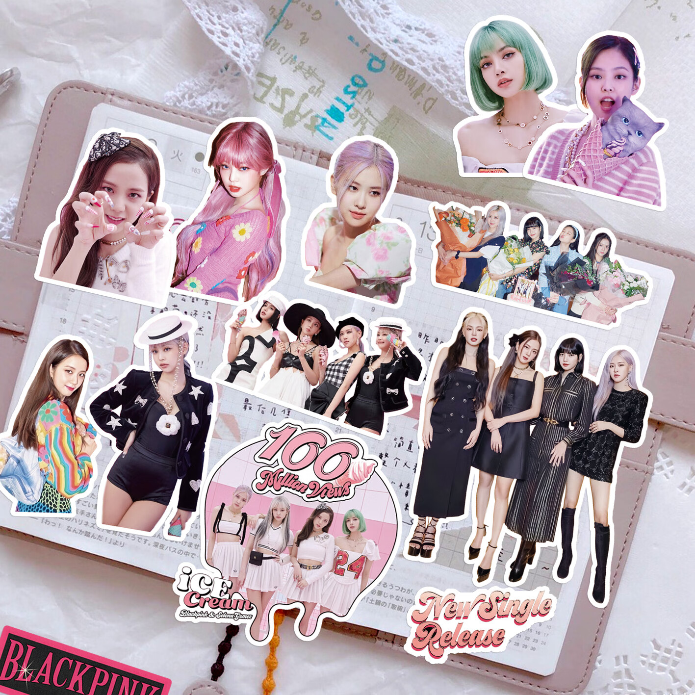 blackpink贴纸手帐贴纸lisa金智妮jennie金智秀明星周边手机电脑贴画