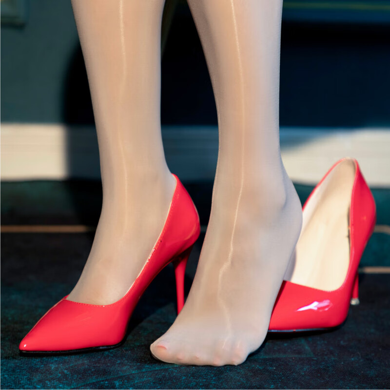 马油袜爽滑912针马油油光长筒袜女性感亮丝薄款丝袜防勾硅胶防滑高筒