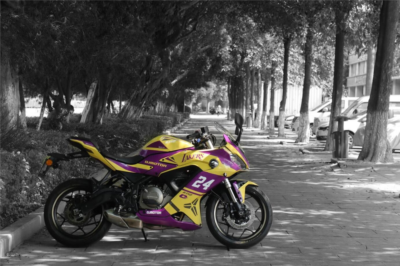 适用于钱江qj赛350/400改装全车贴花车身贴纸拉花版花版画可定制 白色