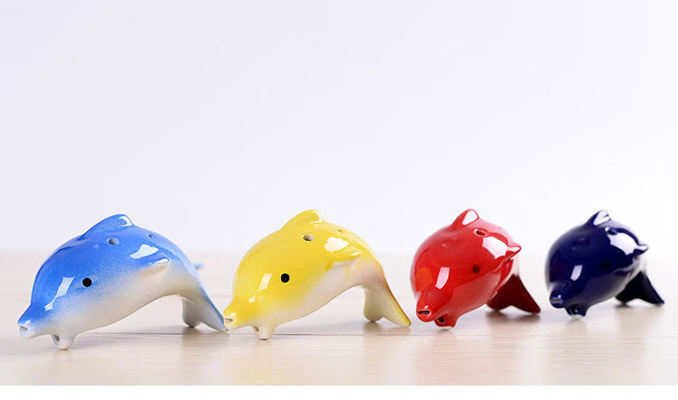 陶笛6孔初学者中音c调儿童学生入门陶埙六孔可爱海豚鲸鱼乐器礼品抖音