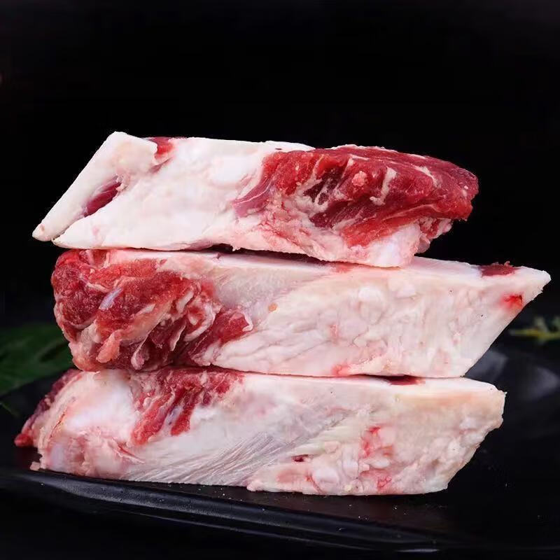 清真新鲜牛胸骨胸肋脆骨牛仔骨原切骨脆骨带肉纯骨雪花四斤牛胸骨