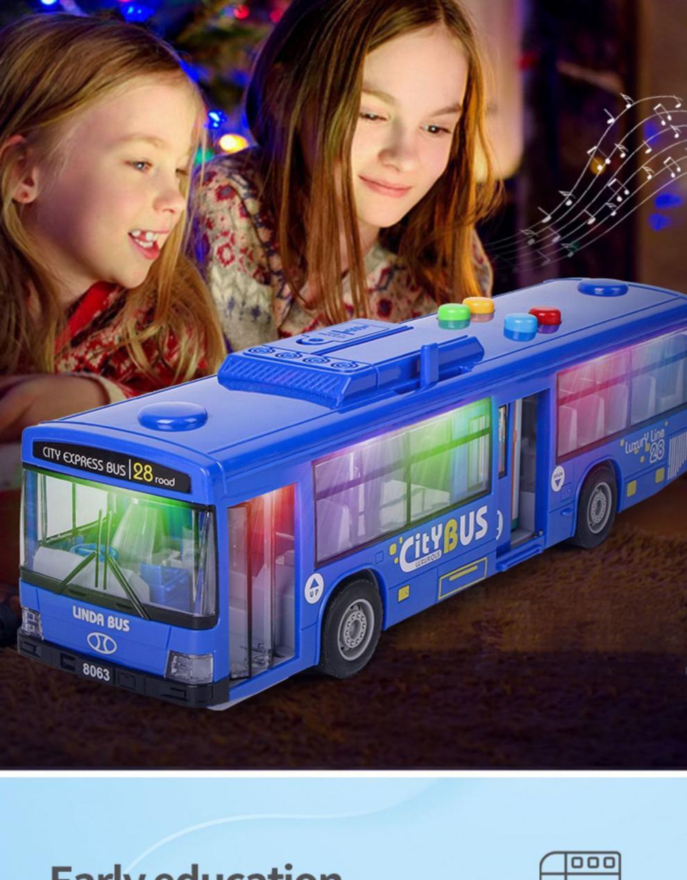 儿童公交车玩具大号开门大巴车模型仿真公共汽车宝宝巴士男孩3岁2儿童