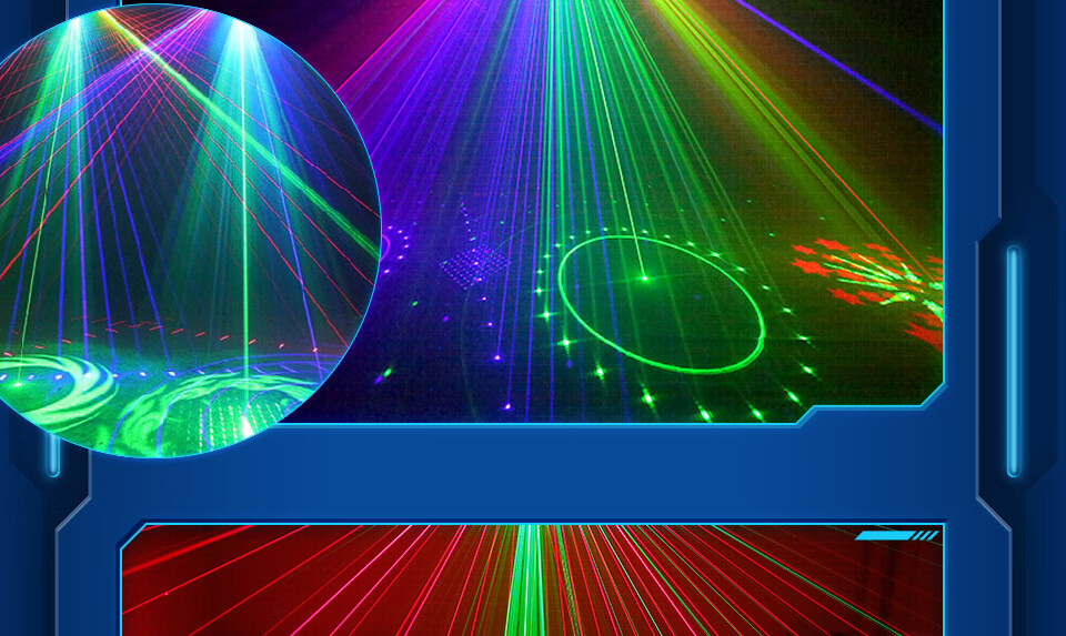 嗨光彩影ktv闪光灯镭射灯六眼扇形红绿蓝led频闪酒吧舞台爆闪蹦迪灯