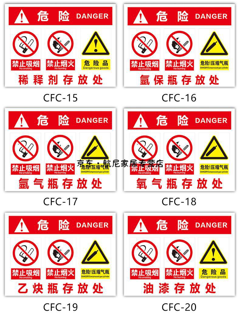 氣瓶存放處安全標識牌安全警示牌氬氣瓶空氣瓶廢機油柴油汽油存放處