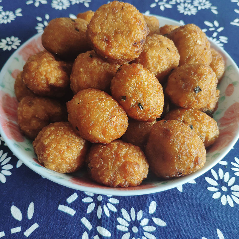 糯米山芋圆子500g农家大锅油炸藕圆子安徽特产 藕圆子1斤【图片 价格