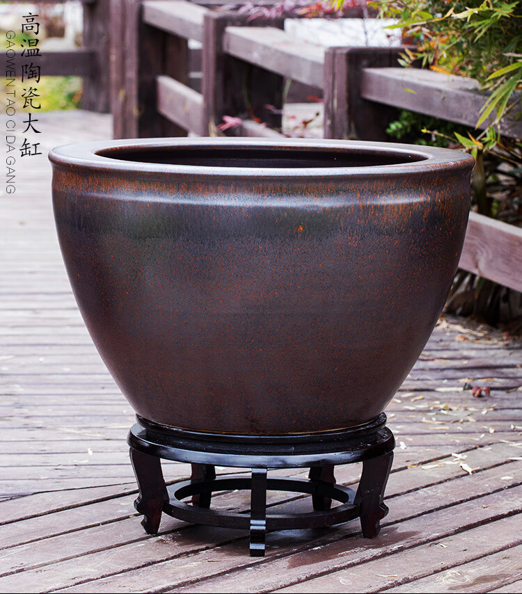 阿马福云 养睡莲的大缸老式陶缸水缸养鱼景德镇陶瓷大水缸养鱼缸仿古