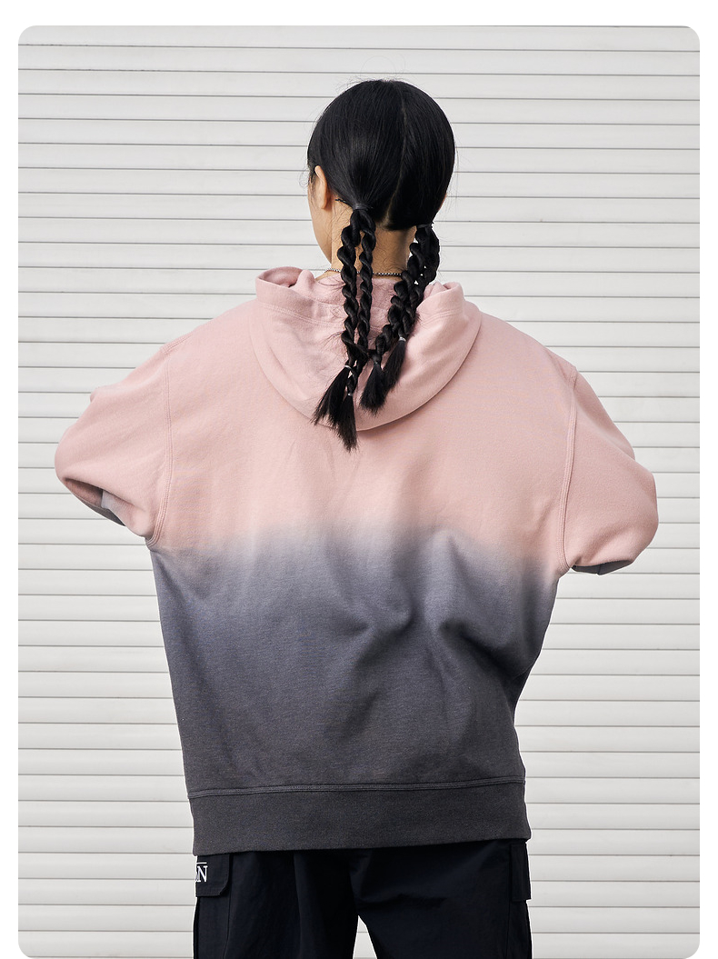 champion冠军2021秋季新款刺绣小c扎染渐变连帽套头卫衣 蓝色扎染 s