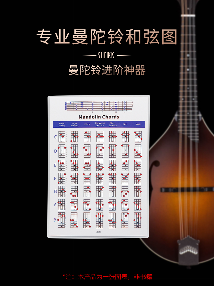 夏奇拉sheikki专业曼陀铃和弦图解曼陀林指法练习表指板音名图自学习