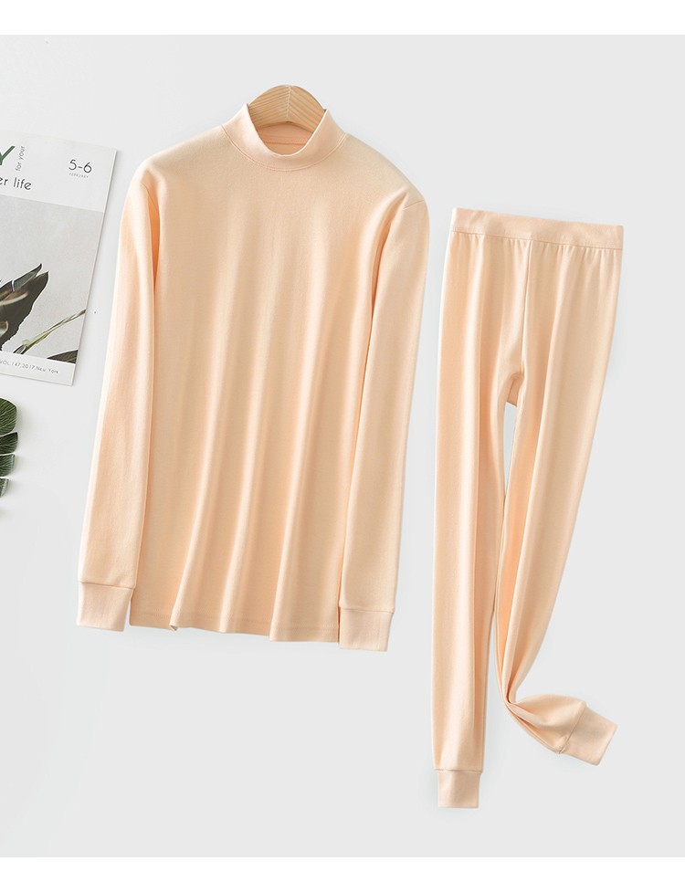 加小码女装女士秋衣秋裤春秋款老人中老年人小个子薄款宽松纯棉棉毛衫