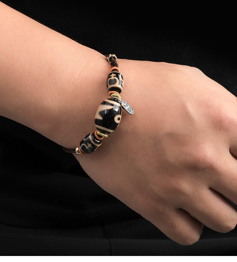 布达拉宫九眼天珠手绳西藏红肉线珠牦牛骨星月菩提虎牙宝瓶转运珠男女