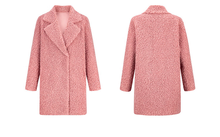 衣香丽影冬季新款气质淑女潮流百搭优雅韩版长袖宽松外套蜡粉色s