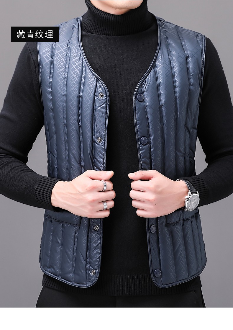 希宾顿羽绒马甲男加绒加厚中老年保暖背心2021冬季新款爸爸装可内穿