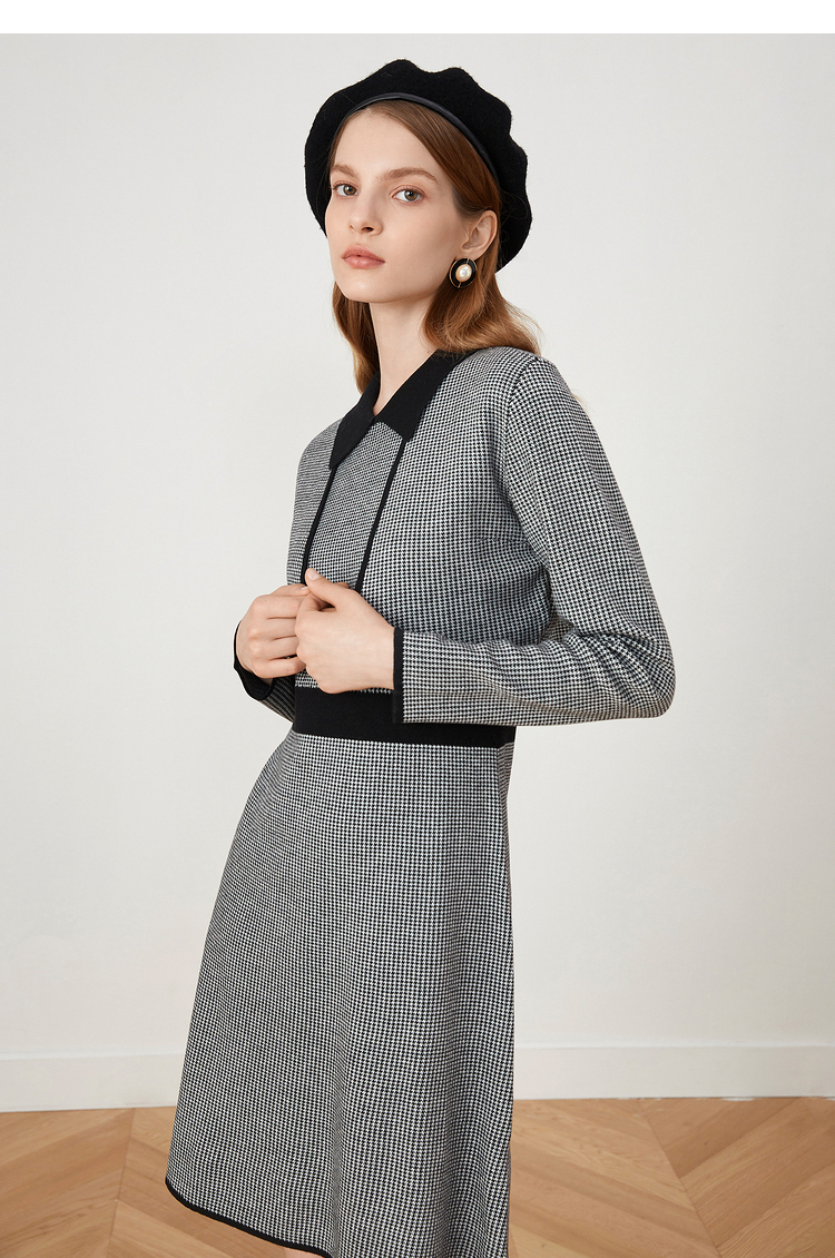 yiner音儿女装2021秋季新款气质无袖收腰连衣裙黑白40