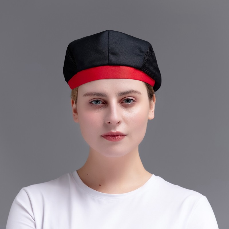 玛楷工作帽子酒店餐厅火锅店餐饮前厅后厨服务员前进帽工帽咖啡色网帽