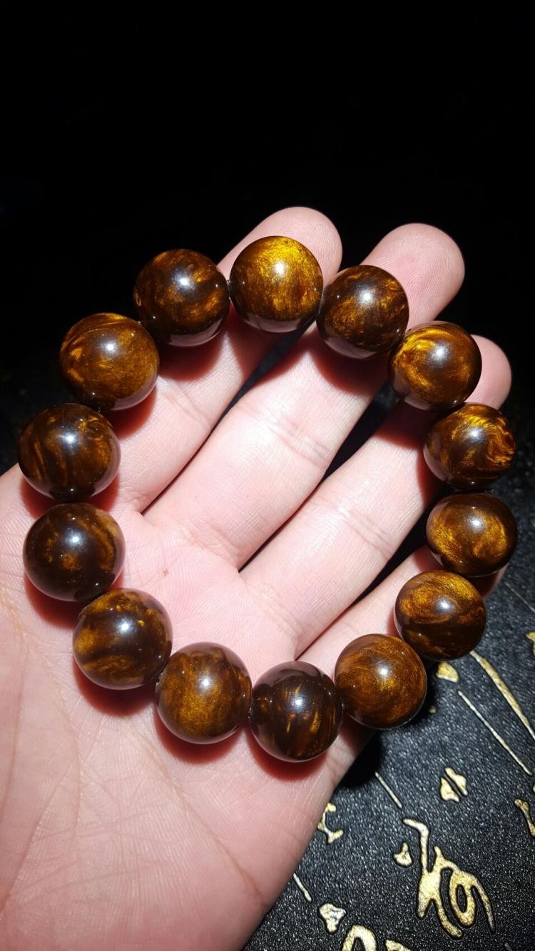 fakman海底铁树赤金海柳金丝柳手链男士饰品手串黑珊瑚血柳 珠子尺寸