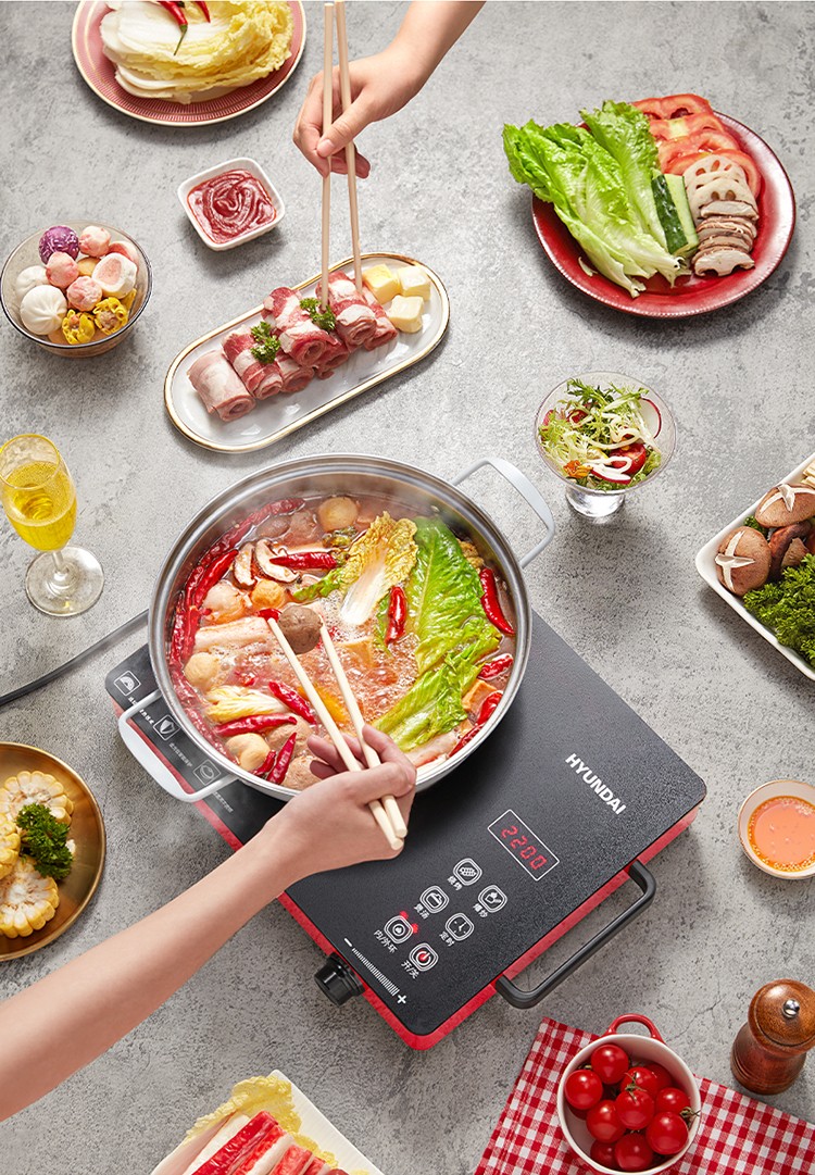 韩国现代(hyundai)电陶炉 智能光波电磁炉低不挑锅孕妈可用 基础单环