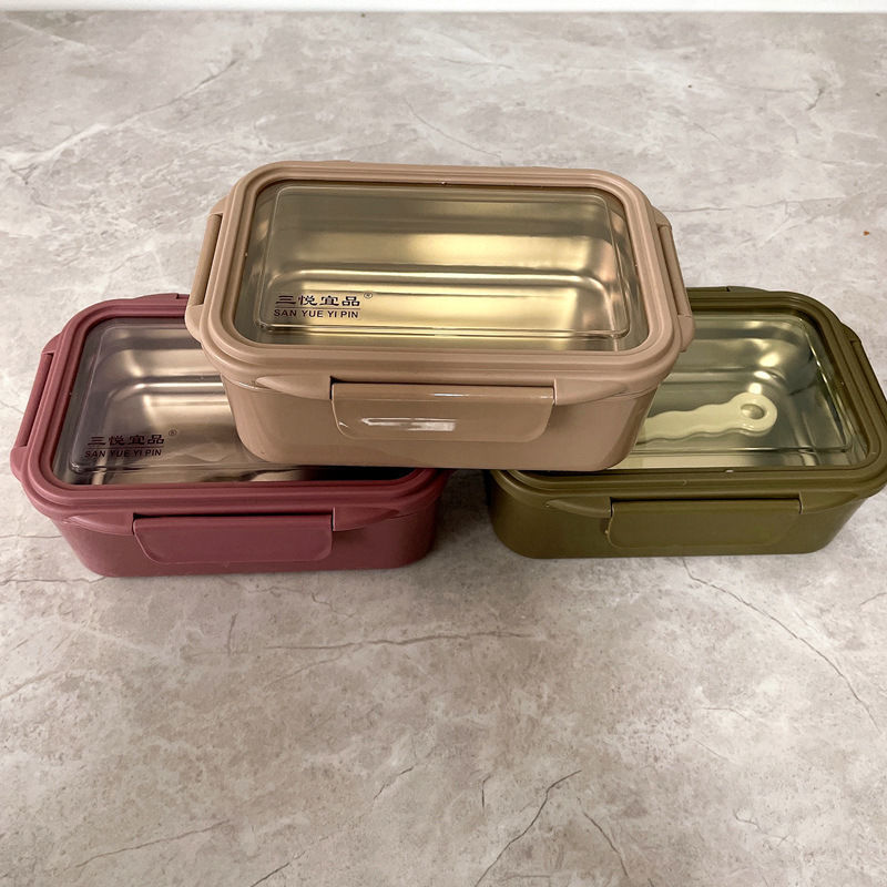 韩版304不锈钢饭盒学生女食堂打饭带盖便当盒简约日式上班族餐盒12ml