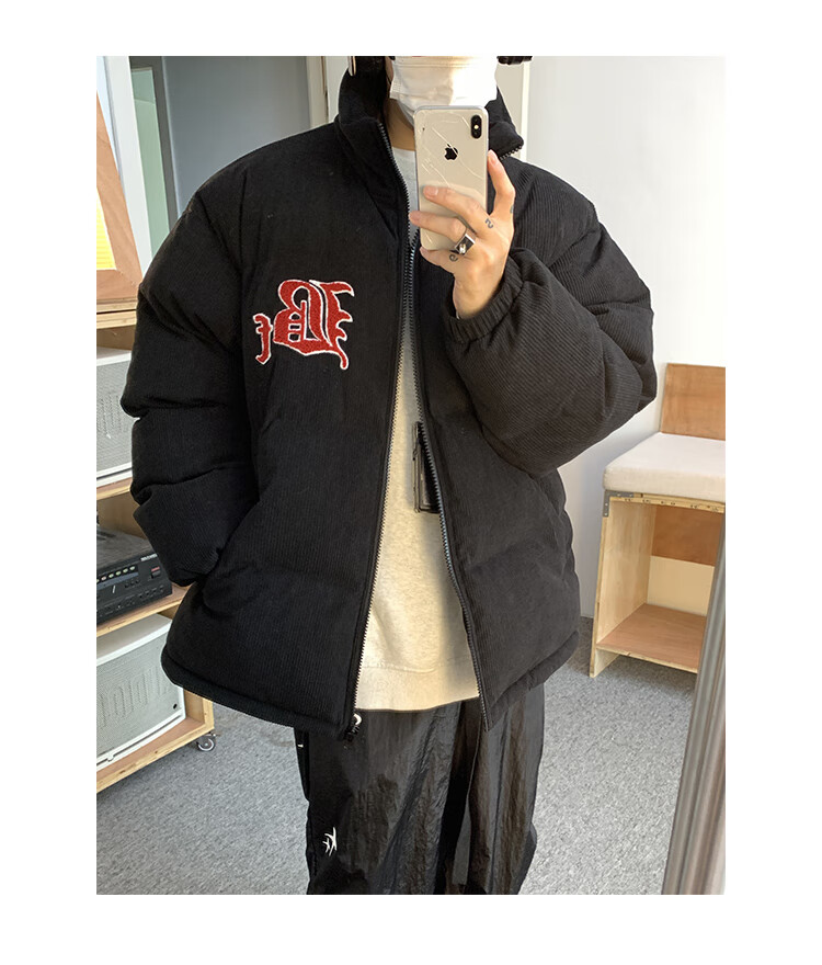 橦华兔先森的原创小铺gwit九尾冬装灯芯绒面包服保暖外套 橄榄绿 m