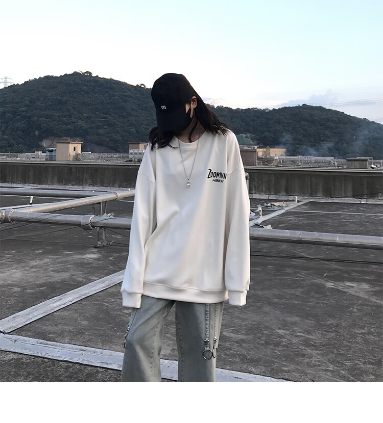 高个子女生卫衣鲨鱼裤搭配的卫衣女正肩中长款下衣失踪高个子加长版