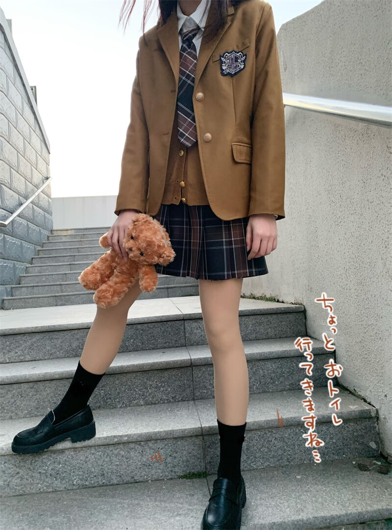 jk制服少女制服套装小田町jk原创设计西装格裙开衫刺绣衬衫全套制服