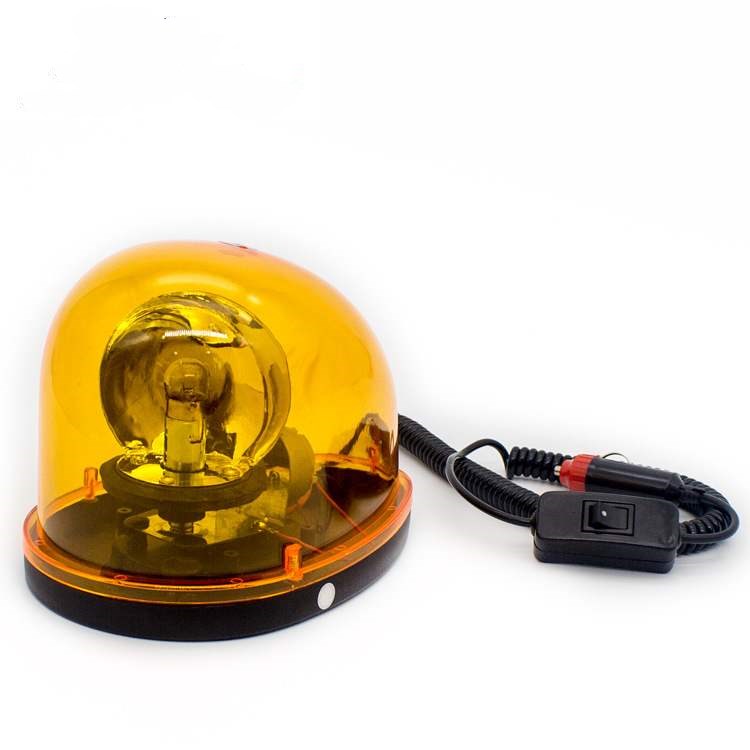 蜗牛旋转警示灯带声强磁吸顶爆闪灯工程施工车载报警灯12v24伏黄光12