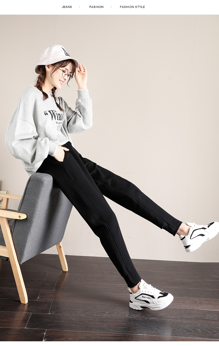 俞兆林80斤可穿版型瘦加绒运动裤女秋冬季矮小个子155显高搭配九分