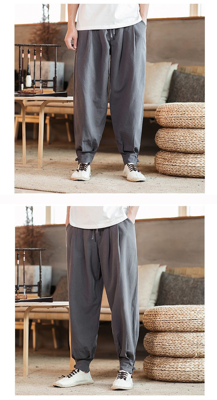 宣凯xuankai僧裤免绑腿男女麻僧人宽松和尚裤子收口居士禅修裤春夏季