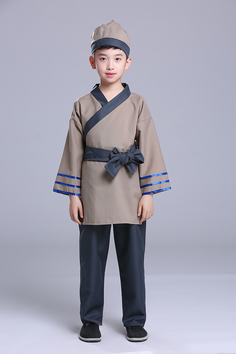 北方虎店小二古代儿童装古代酒保平民百姓下人杂役女童仆人店小二表演