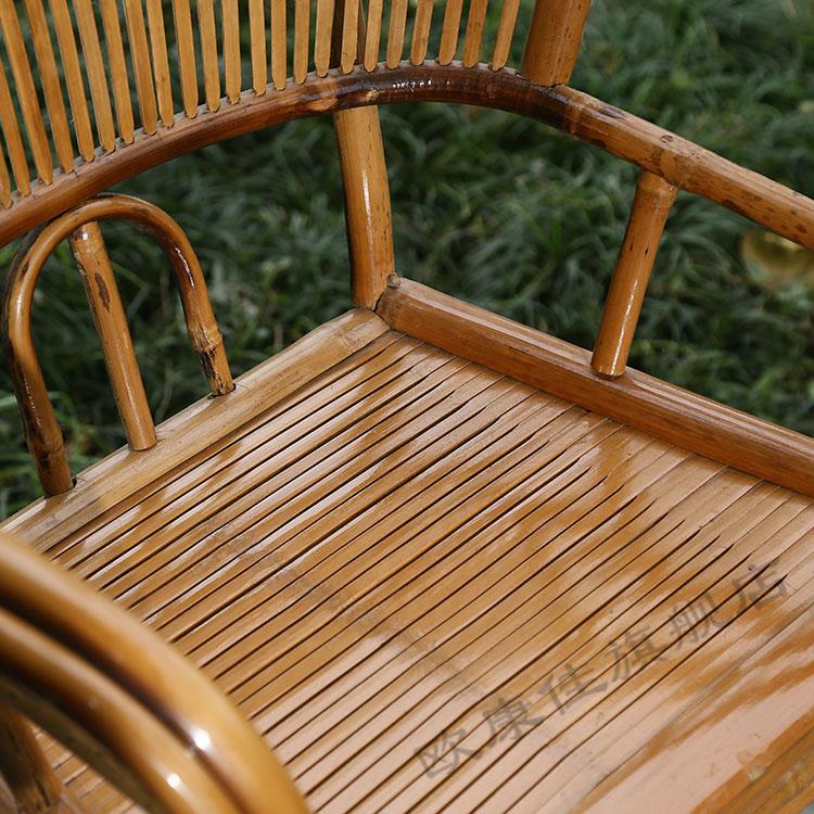 捷陆龙竹椅四川竹椅子圈椅带扶手靠背椅休闲聊天喝茶三件套神器纯手工