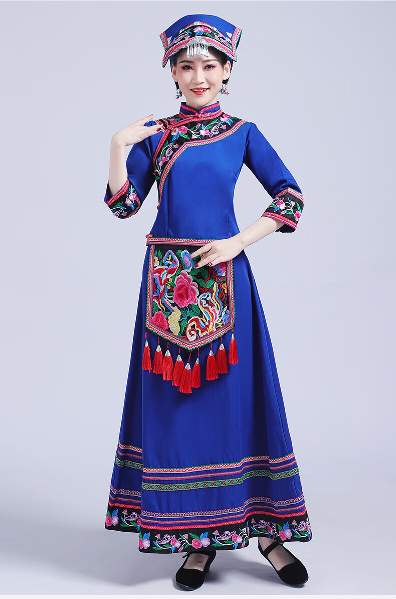 布依族服装女少数民族服装女苗族演出服彝族土家族云南贵州瑶族舞蹈