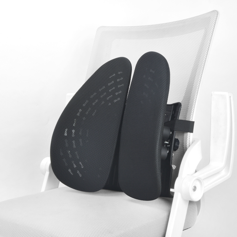 腰椎靠垫人体工学腰靠垫背办公室靠枕开车用双背腰垫车品腰靠罗脉灰色