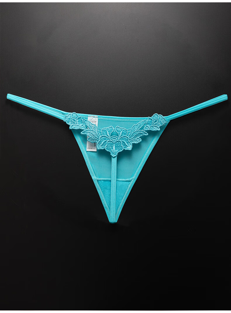 莫代尔 丁字裤勒住阴 丁字裤女性感内裤蕾丝刺绣欧美薄冰丝无痕健身