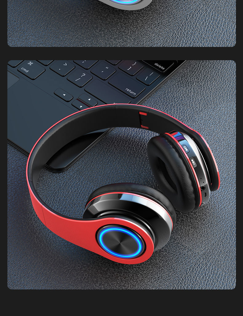 发光蓝牙耳机头戴式重低音oppo华为vivo手机无线运动游戏耳麦通用p47