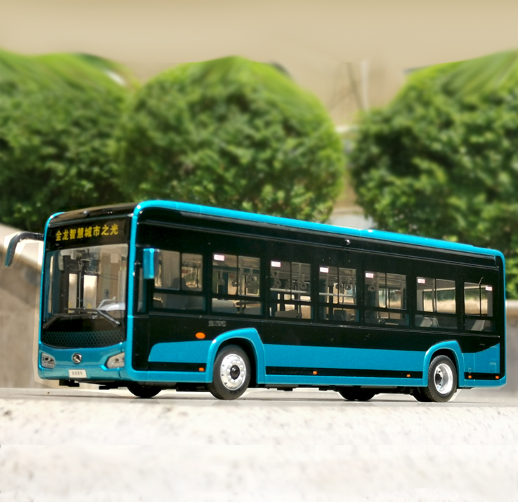 1:42原厂苏州金龙海格蔚蓝合金公交模型新能源公交车模灯光版巴士