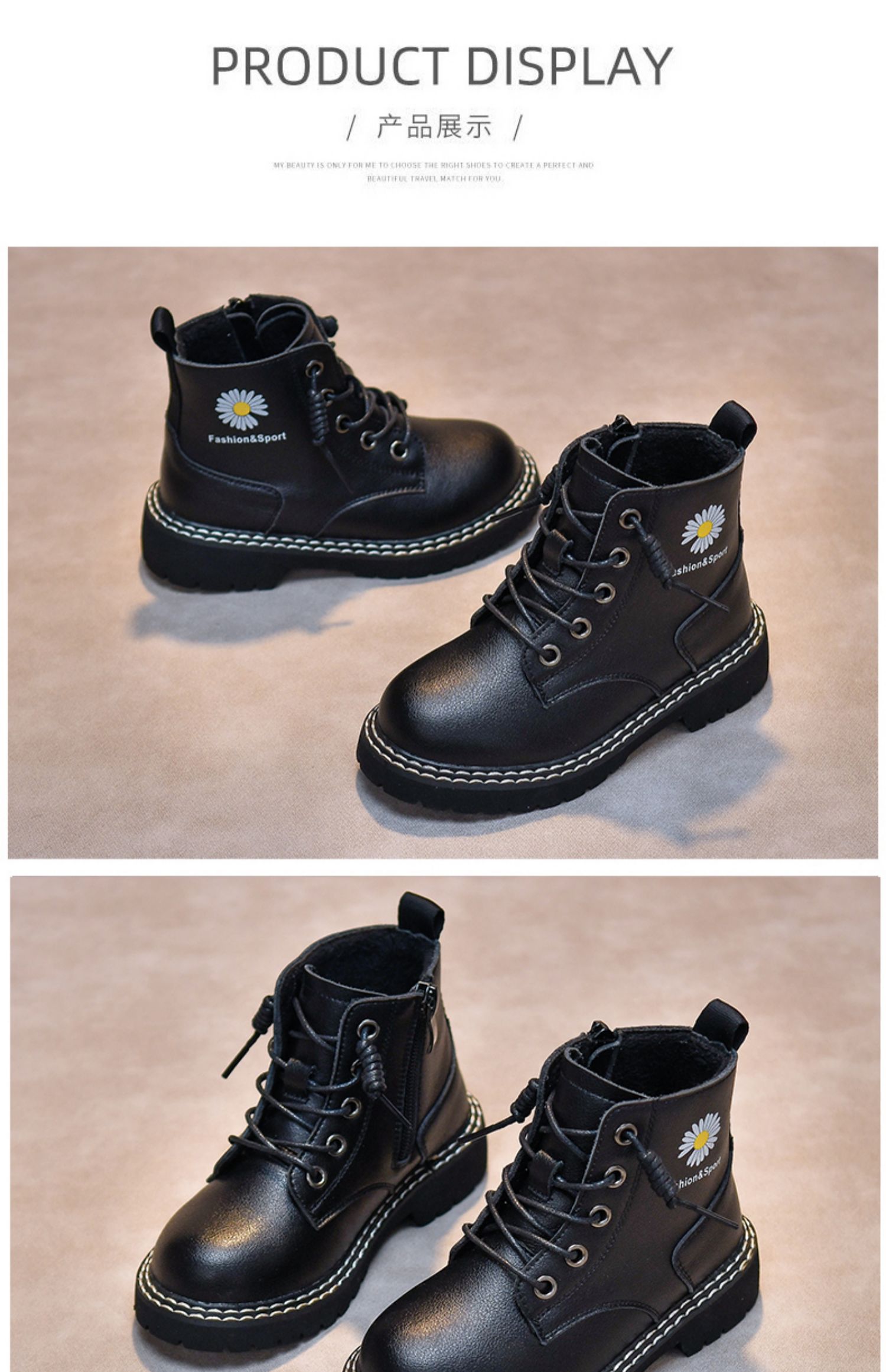 女童马丁靴2021新款秋冬加绒男童鞋子童鞋冬季靴子儿童