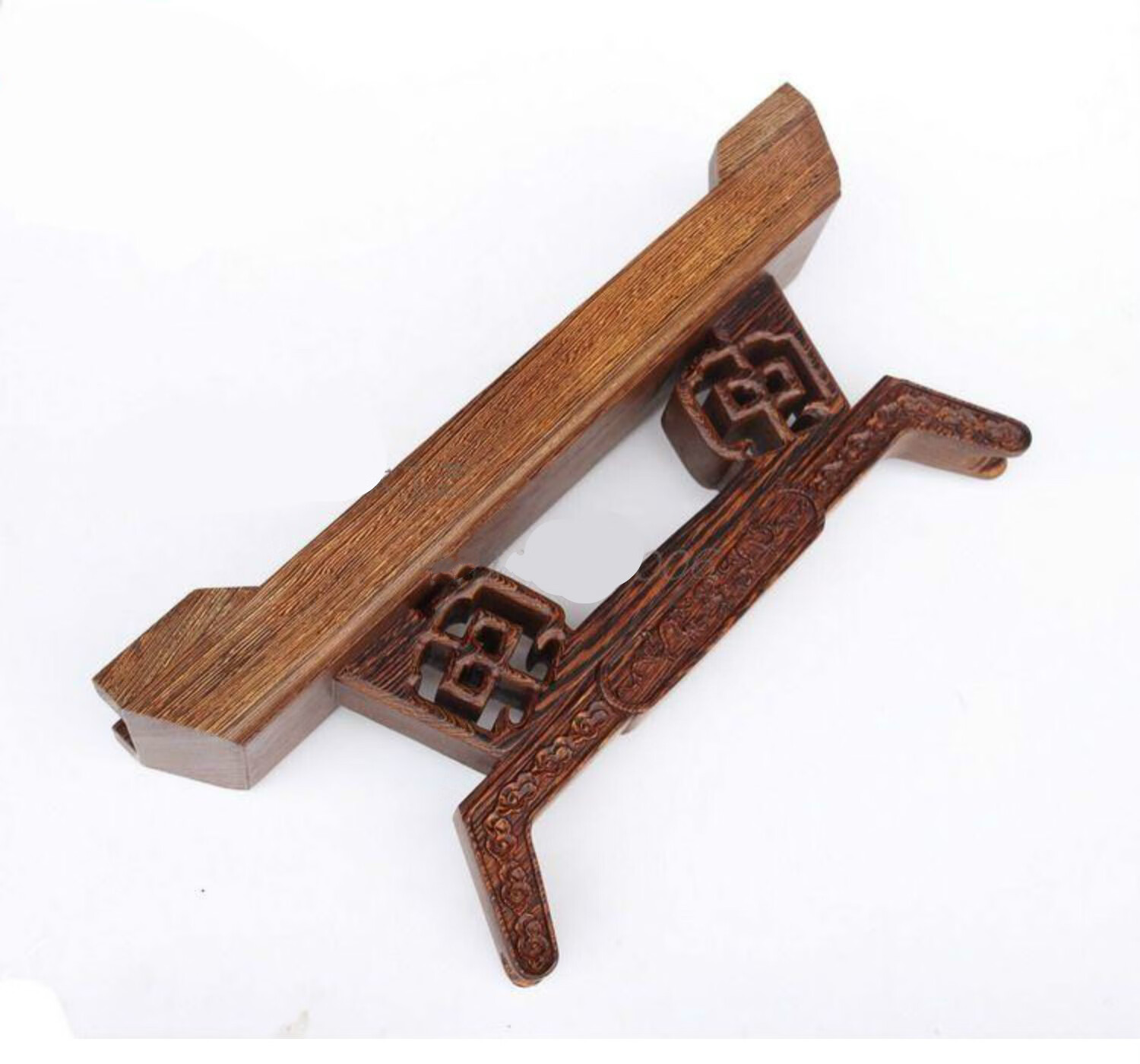 逸水缘 鸡翅木剑架剑托黑梓木刀剑底座红木工艺品 黑梓木翘头刀架大号