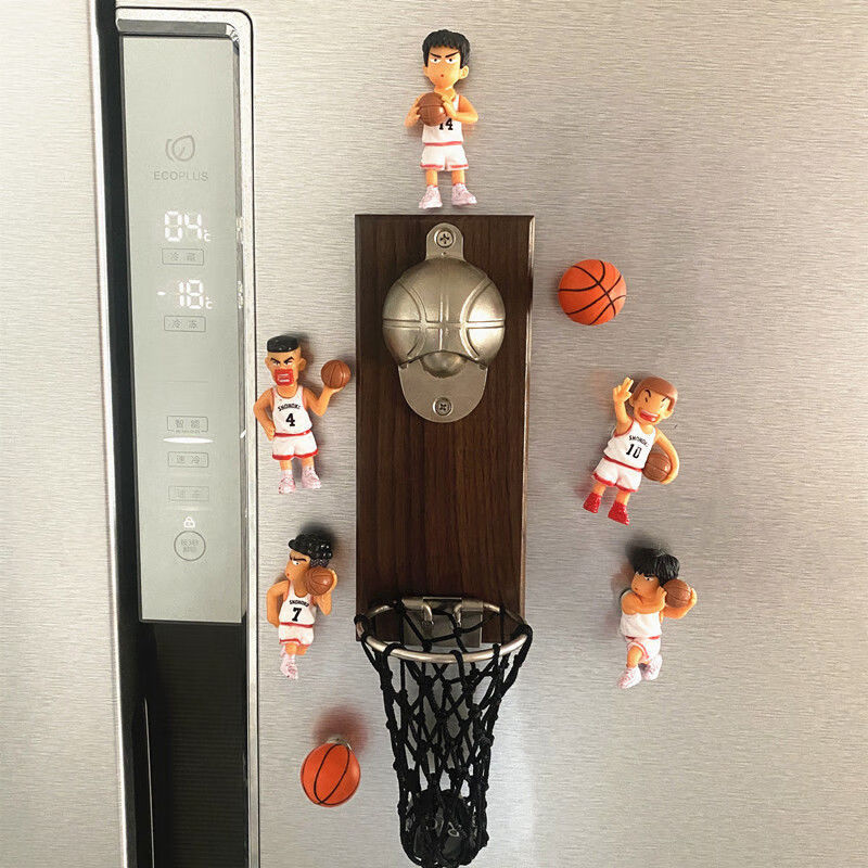 篮筐开瓶器网红篮球壁挂式啤酒起子软磁铁冰箱贴开瓶器精酿篮筐接瓶盖