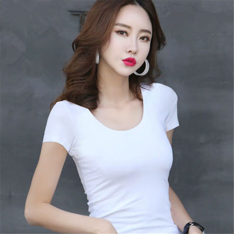 短袖t恤女装夏季打底衫白t恤女短袖紧身打底衫女夏半袖修身t恤女装